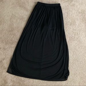 Black mesh maxi skirt